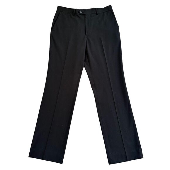 Perry Ellis Portfolio Men's Black Slim Fit Straight Leg Dress Pants